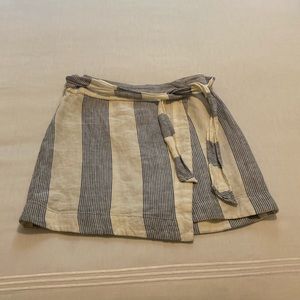 Free People linen wrap skirt with waist tie